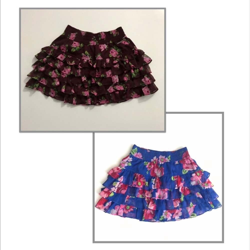 Bundle of 2 A&F and Hollister Floral Ruffle Skirts